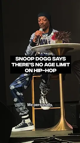 Snoop says there’s no age limit in rap during a Q&A for the release of his new album ‘Iz It a Crime?’ in LA this week with Big Boy #snoopdogg #bigboy #LA #izitacrime