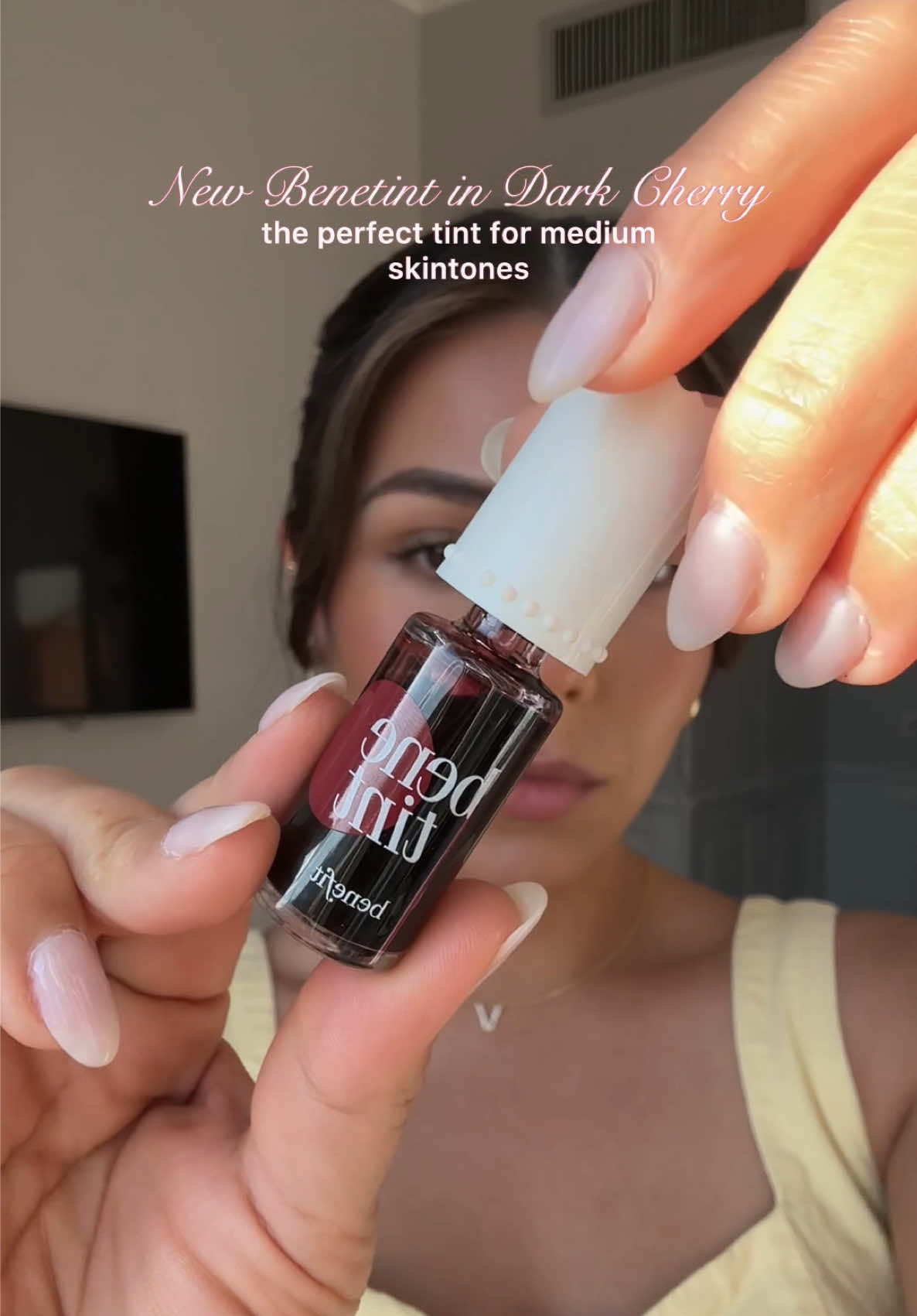 I’ve been using this one non-stop 🍒 @Benefit Cosmetics benetint in shade dark cherry #makeup #makeuptok #BeautyTok #makeupinspo #makeupforbeginners #MakeupRoutine #viralmakeup #makeuptutorial #makeupreview #viral #benefitclubpink #benefitcosmetics 