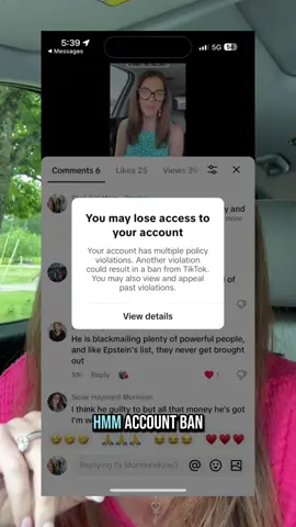 Got a strike for sharing news clips. Who decides what’s misinformation? 🤷‍♀️ Let’s talk about it. #fyp #viral #tiktokcommunity #tiktokcreator #freespeech #contentcreator #contentwarning #tiktokban 
