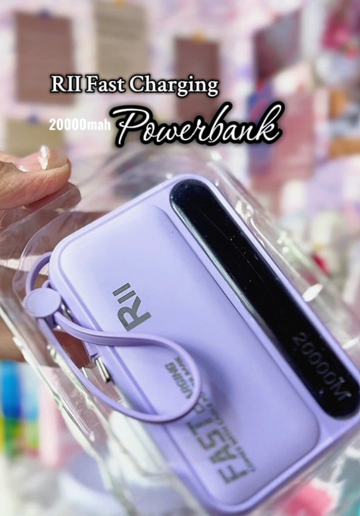 RII New R08 20000mah Portable Powerbank | Fast charging power bank with four built-in charging cables for iOS, Android (Type-C), Android (Micro-USB), and USB. #powerbankrecommendations #powerbankfastcharging  #powerbank #fastcharging #fastchargingpowerbank #powerbankfastcharging #powerbankiphone #fyp #gadget 