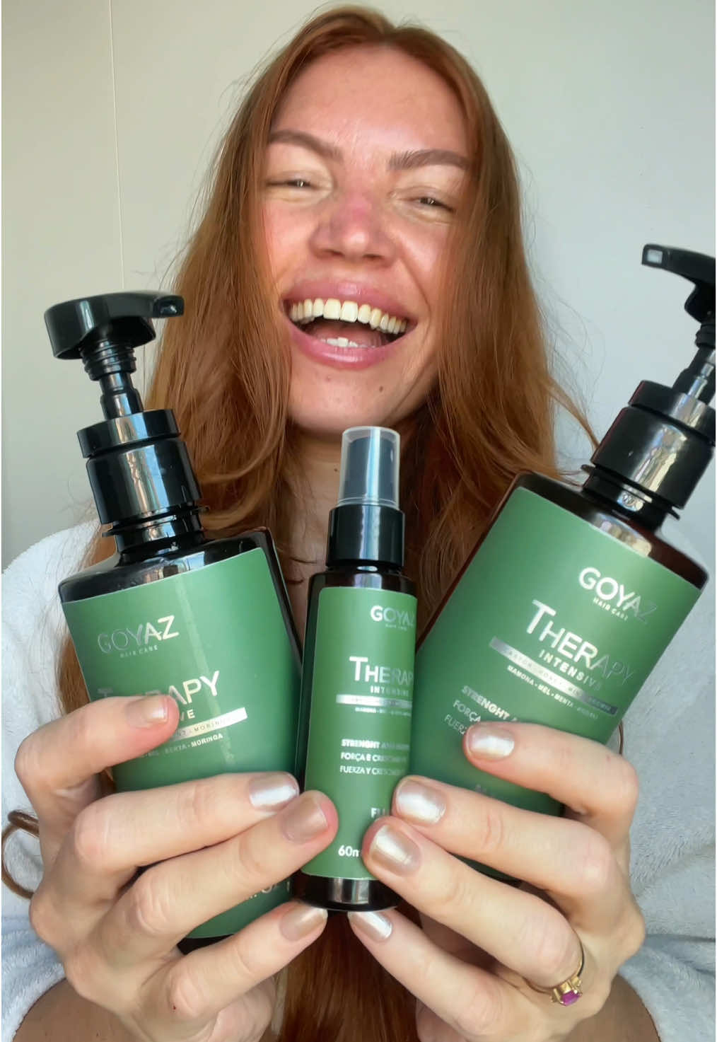 Cabelos oleosos e sem vida? Nunca mais!!! Conheça a linha Therapy intensive da @GOYAZ com cuidados capilares que o seu cabelo merece!!!! 💚#goyaz #goyazhaircare 