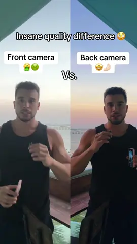 The quality difference from using the fromt vs back camera is insane 😳 #contentcreatortips #phonevideography 