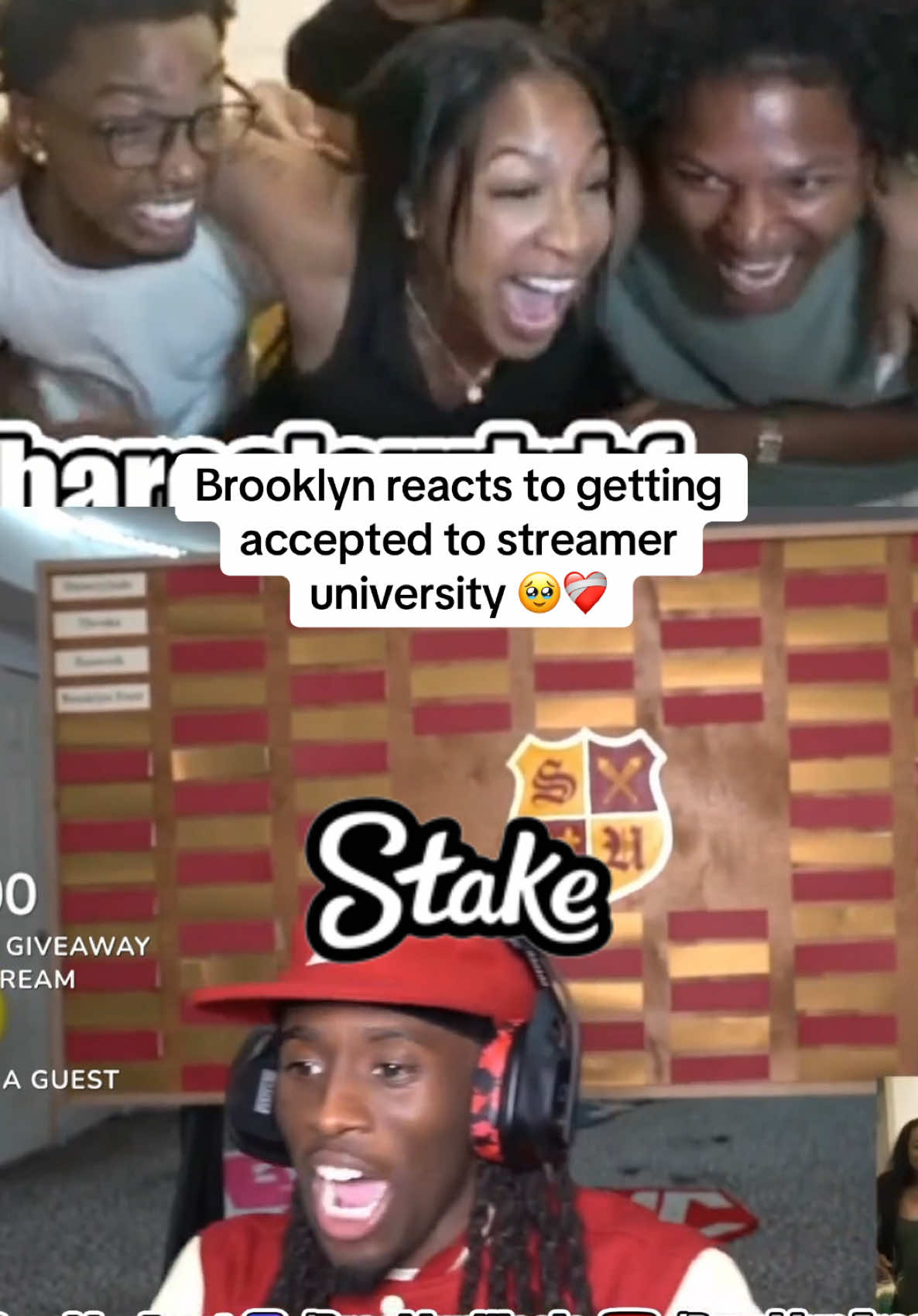 Brooklyn reacts to getting accepted to streamer university 🥹❤️‍🩹 #brooklynfrost #kaicenat #fypシ゚viral #viral #trending #fouryoupage @theyenvybrooklyn @Kai Cenat @RULA @Arrington @Deshae Frost 
