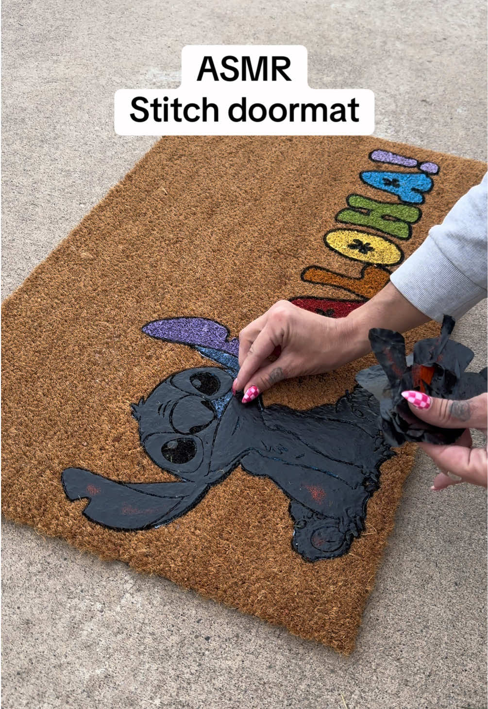 ASMR Stitch doormat 💙 #asmr #doormat #liloandstitch #asmrsounds #doormats #DIY #diydoormat #asmrvideo #art #homedecor #disney #crafts #asmrcrunch #asmrcommunity #liloandstitchdoormat #decor #asmrdoormat #diyhomedecor #diycrafts #asmrtiktoks #stitch 