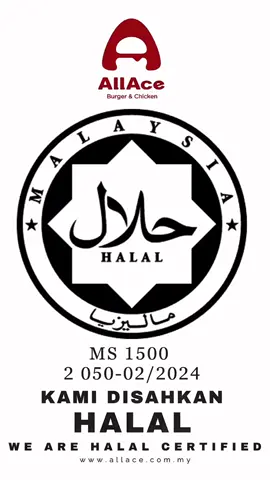 🚨 Great News! 🚨 15 out of 65 AllAce outlets are now HALAL Certified by JAKIM! ✨ Enjoy your favourite meals with peace of mind at AllAce 🍔🍟🍗 More certified locations coming soon — stay tuned! #AllAceHalal #HalalCertified #JAKIM #MakanDenganYakin #AllAceMalaysia #HalalFood #HalalLifestyle #halaldining 