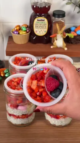 My AM happiness 🫙🥰💖🥣#mealprep #giftideas #masonjar #KitchenHacks #tiktokhaul #tiktokfind #fyp #foryoupage #overnightoats #breakfastideas #breakfast #tiktokmademebuyit #musthaves #foryoupageofficiall #oats #oatmealtiktok #tiktokshopfinds #soligtovernightoatjars 