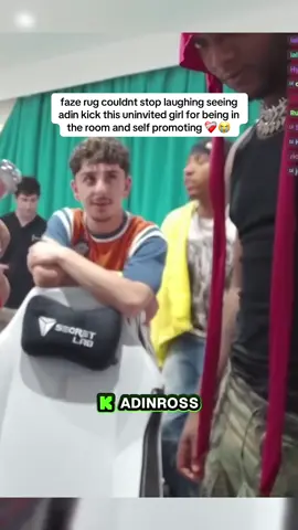 faze rug couldnt stop laughing seeing adin kick this uninvited girl for being in the room and self promoting ❤️‍🩹😭 #adinross 