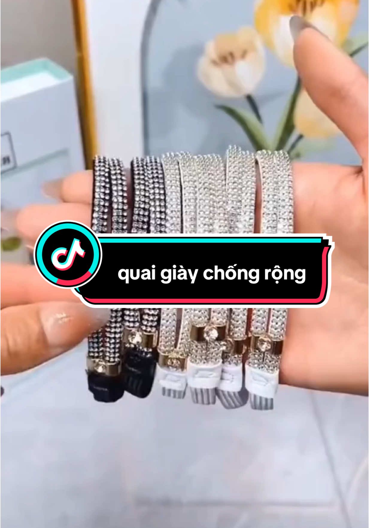 quai giày chống rộng đính đá sang trọng #phukien #giay#giaycaogot 