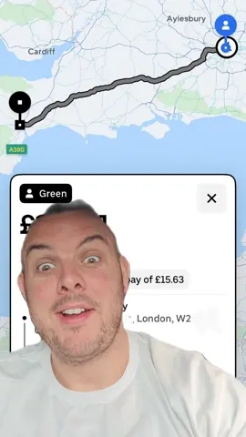 Would you do this uber job? Uber green from London to Exeter which is normally same price as uber x but for electric cars, 9 hours round trip 360 miles £220 #uber #ubergreen #uberx #london #exeter 