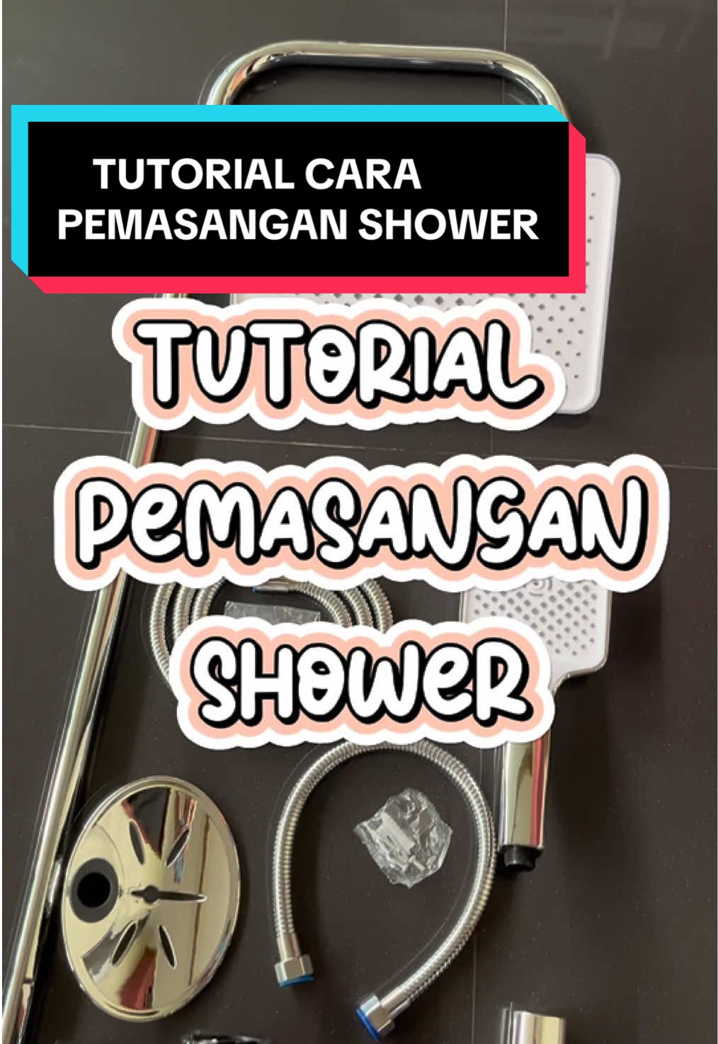 Tutorial Cara Pemasangan Shower Tiang Set Mudah 🥰 #tutorialpasangshower #shower #showertiangset #showerset #showermurah #keran #linovation #linovationid #fypage 
