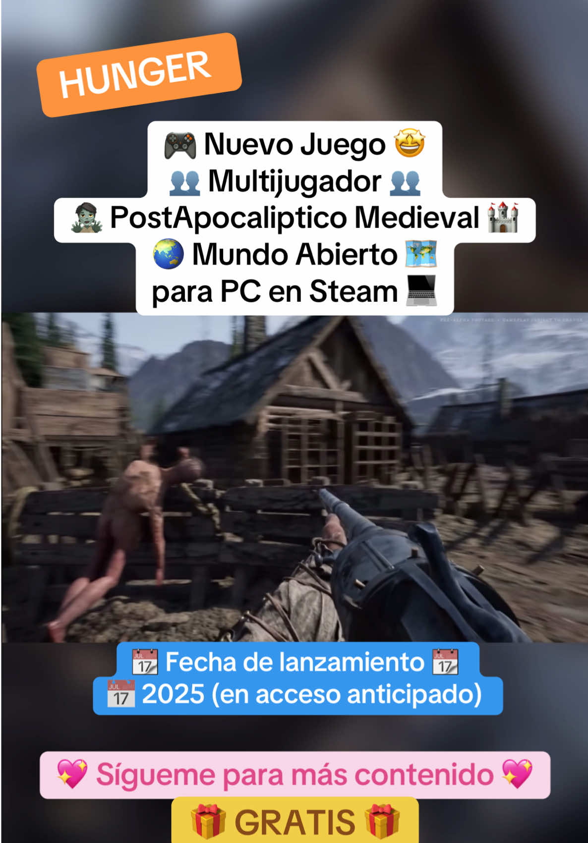 🎮 Nuevo Juego 🤩 Multijugador 👥 PostApocaliptico 🧟 Medieval 🏰 Mundo Abierto 🗺️ para PC en Steam 💻 #fyp #parati #gratis #juegosgratis #pivigames #veroxpivigames #pc #juegospc #steam #accesoanticipado #multijugador #medieval #hunger #steam 