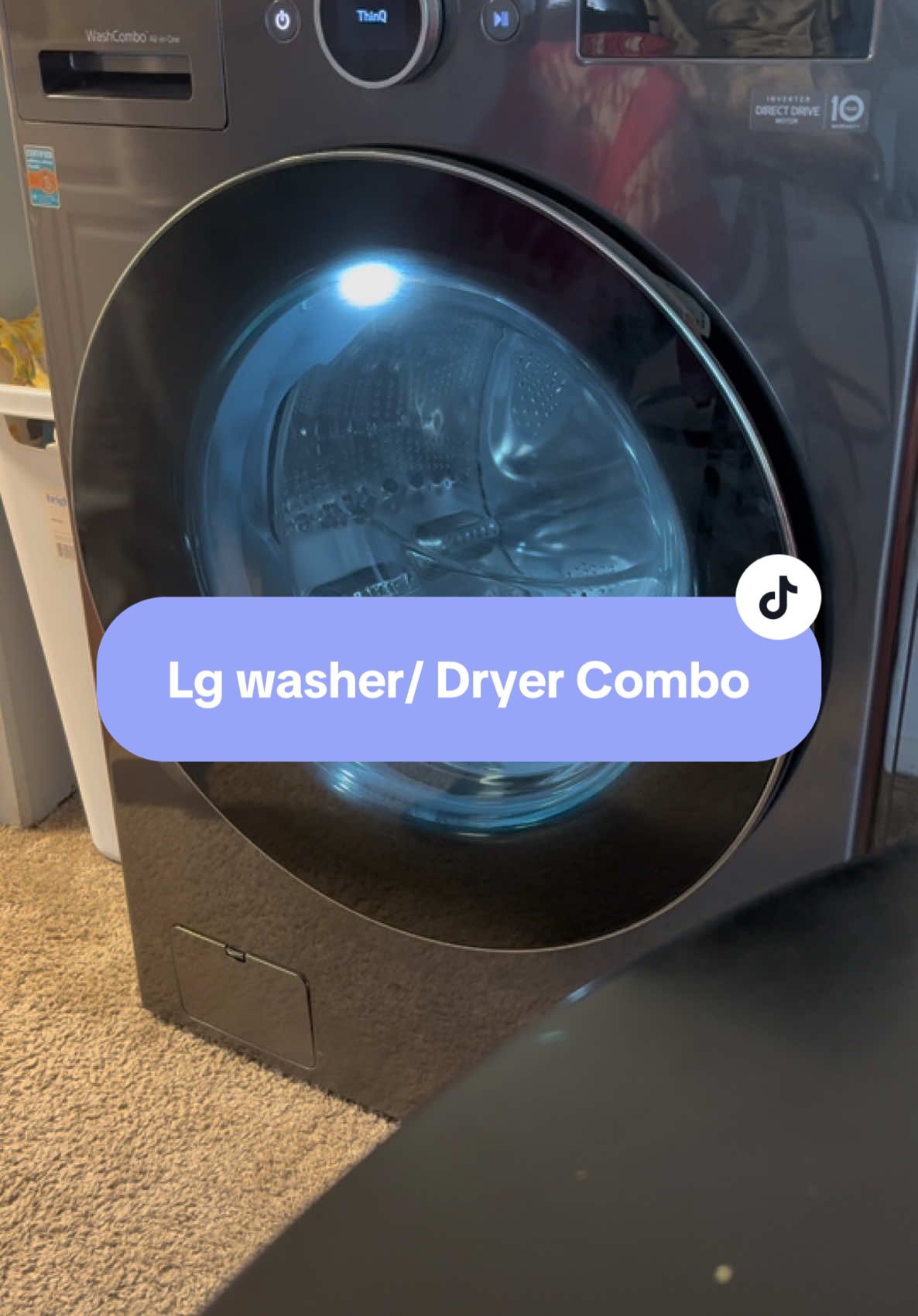 Lg washer/dryer combo #lgwashdryercombo #lg #lgwasher #lgdryer #combo #laundrytok #laundryhack #laundryday #laundryhack #fypシ #fyppppppppppppppppppppppp #viral #newappliance #adultpurchases 