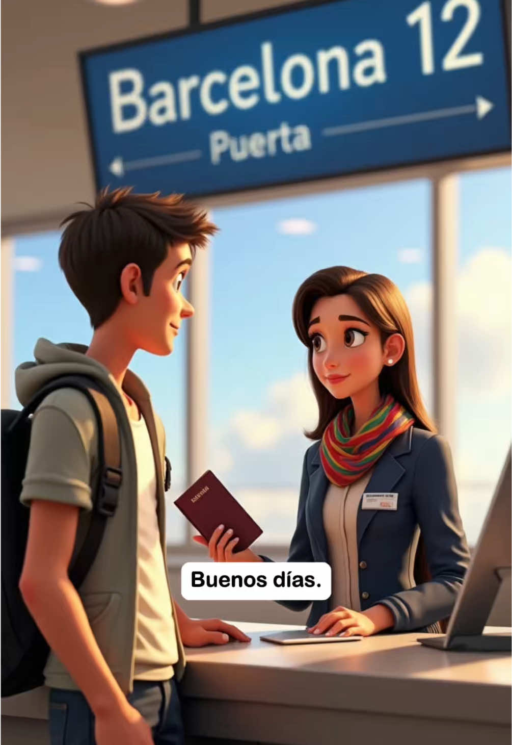 How to Check In at the Airport in Spanish #learnspanish #practicaespañol #spanishconversations #spanishstorytime #spanishstories #Spanishdialogue #español #practicespanish #Spanish #spanishtiktok #EduTok 