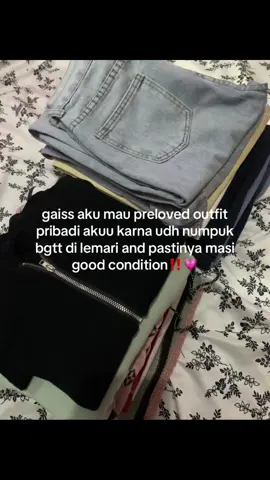 halo gaiss aku mau izin preloved outfit pribadi aku masi good condition start from 15k ajaa co di toko oren bisa cod stay tune yaaa #fyp #foryoupage #4u #xyzbca #preloved #prelovedbaju #prelovedmurah #outfit 