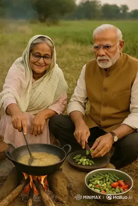 What if Sheikh Hasina and Narendra Modi lived like villagers? 2 world leaders + 100 cows 🐄 = rural teamwork 😂 #Modi #Hasina #CowLife #AIDreams #TikTokAI  #VillageLife #AIgenerated #Modi #Hasina #AIVideo #Bangladesh #India #ForYou #TikTokAI #RuralScene #FunnyAI #CreativeEdit #WorldLeaders