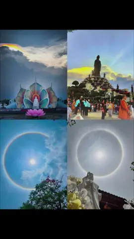 Mây ngũ sắc và hào quang đã hiện trên trời những nơi tôn trí Xá Lợi Đức Phật Mây ngũ sắc và vầng hào quang là những hiện tượng thiên nhiên hiếm gặp, song trong Phật giáo, chúng còn mang ý nghĩa tâm linh sâu sắc, được xem là điềm lành xuất hiện khi có sự hiện diện của điều thiêng liêng. Mây năm sắc là biểu tượng của sự chứng minh và gia hộ của chư Phật, khơi dậy niềm tin, lòng thành kính và tinh thần hướng thiện trong lòng người chiêm bái. Lành thay, trong thời gian triển lãm và tôn trí Xá Lợi Đức Phật Thích Ca tại Việt Nam — từ ngày 2 đến 21/5/2025 — những hiện tượng kỳ diệu này đã lần lượt xuất hiện tại ba địa điểm thiêng liêng:  • Chùa Thanh Tâm, TP. Hồ Chí Minh (ngày 2–8/5)  • Núi Bà Đen, tỉnh Tây Ninh (ngày 8–13/5)  • Chùa Quán Sứ, Hà Nội (ngày 13–17/5) •    Chùa Tam Chúc , Hà Nam (ngày 17–21/5) Mây ngũ sắc rực rỡ và ánh hào quang tỏa chiếu trên bầu trời là những dấu ấn linh thiêng đầy nhiệm mầu, như lời khẳng định cho phước duyên hiếm có của đất nước Việt Nam trong việc cung nghinh và chiêm bái bảo vật giác ngộ từ đất Phật. Thật lành thay! #XaLoiPhat #Vesak2025VN #PhatDan2025 #MayNguSac #HaoQuangPhat #ChuaThanhTam #NuiBaDen #ChuaQuanSu #PhatGiaoVietNam #PhatTamHuongThien #VesakMiracles #SacredRelic2025