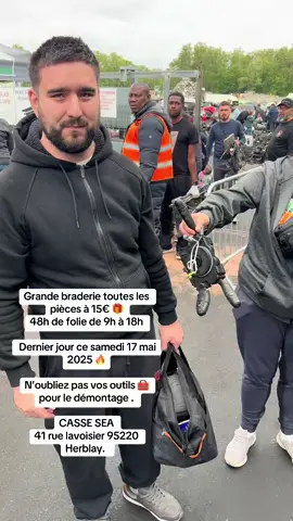 Grande braderie toutes les pièces à 15€ 🎁 48h de folie de 9h à 18h  Ce vendredi 16 mai  & samedi 17 mai 2025 🔥  N’oubliez pas vos outils 🧰 pour le démontage .  CASSE SEA  41 rue lavoisier 95220 Herblay. #casse #cassesea #braderie #foire #Pourtoi #Pourtoi #couple #homme #femme #heureux 