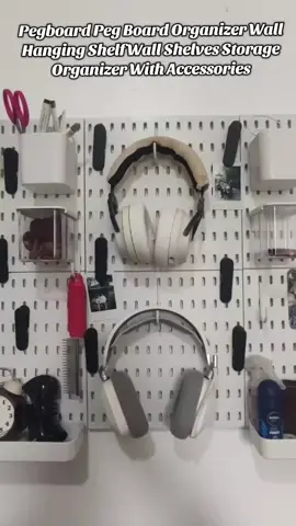 Pegboard Peg Board Organizer Wall Hanging Shelf Wall Shelves Storage Organizer With #SIVHomeDeco #PegboardOrganizer #WallStorage #HangingShelf #HomeOrganization #OfficeOrganizer #StorageSolution #Decor #tiktokph #fypシ゚viral #tiktoktrending 