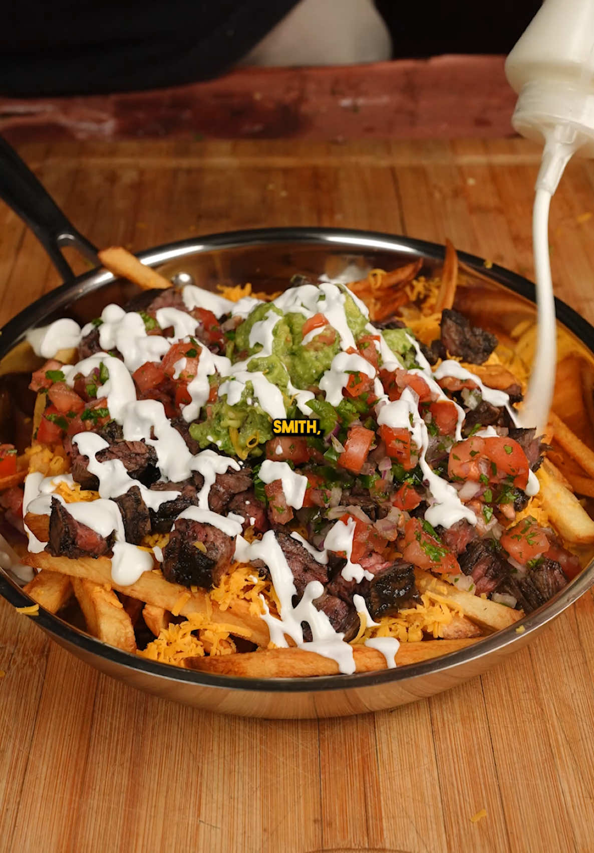 Carne Asada Steak Fries Recipe ⬇️  Ingredients: Fries: - 4 large Russet potatoes - Peanut or vegetable oil (for frying) - Salt For the Carne Asada: - 1 lb flank or skirt steak - 1/4 cup olive oil - 1/4 cup lime juice - 2 tbsp soy sauce - 2 tsp chili powder - 2 tsp cumin - 4 garlic cloves, minced - Salt and pepper to taste - 2 tbsp Black Mole Sauce (for the marinade) For the Toppings: - 1 cup shredded cheddar  - 1 cup guacamole - 1 cup pico de gallo - 1/2 cup sour cream - Sliced jalapeños (optional) - Chopped fresh cilantro Instructions: 1. Make the Fries: - Peel and cut potatoes into thin fries. Soak in cold water.  - Pat dry, then fry in hot oil (350°F) until golden and crispy.  - Season with salt immediately after frying. 2. Prep and Cook the Carne Asada: - Mix olive oil, lime juice, soy sauce, chili powder, cumin, minced garlic, salt, pepper, and mole sauce in a bowl. Add steak and marinate for at least 30 minutes. - Cook the steak on high heat (grill or skillet) for 4-5 minutes per side, until medium rare. Let rest, then slice thinly against the grain. 3. Assemble the Fries: - Layer fries on a serving platter. Sprinkle cheese over hot fries to melt. - Add sliced carne asada, then dollop guacamole and sour cream on top. - Spoon pico de gallo and mole sauce over the fries. Add jalapeños and cilantro for garnish. #Recipe #carnivore #mexican #Foodie #dad 