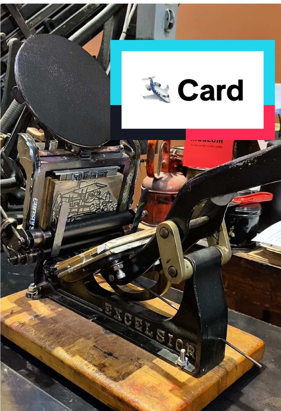 We are building up a variety of greeting cards for different holidays, observances, and occasions. This card is for a special person in your life…who also likes planes and puns. In this video, Jared letterpress printed greeting cards using a 3x5 Kelsey Excelsior tabletop printing press. The ink is black rubber base ink and the type font is 30 point Caslon. The text reads “You’re so fly!” Also included is an image from a photo engraving depicting a cartoon of a pilot flying an airplane. The back of the card includes an image of a Washington hand press and the words “Printed at the Sacramento History Museum.” This card will be available soon but there are other cards available in our Museum Store!  #plane #planes #pun #ink #typography #sacramento #museum #history #letterpress #printingpress #asmr #printing #printmaking 