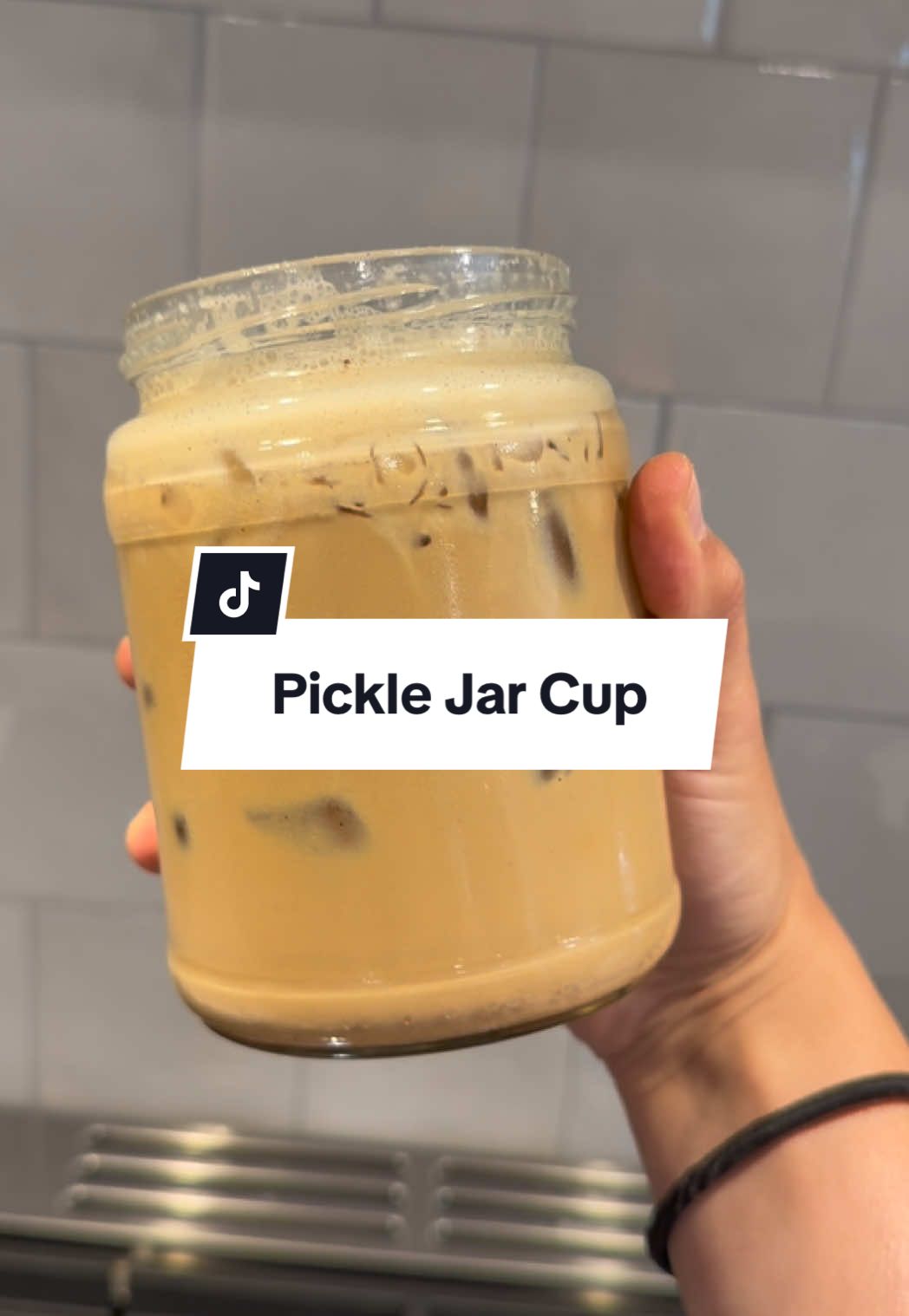 My new favorite cup - @Claussen Pickles jar! #coffee #icedcoffee #icedlatte #homecoffee #jarcup #picklejarcup #jars #recycle #cup #cups