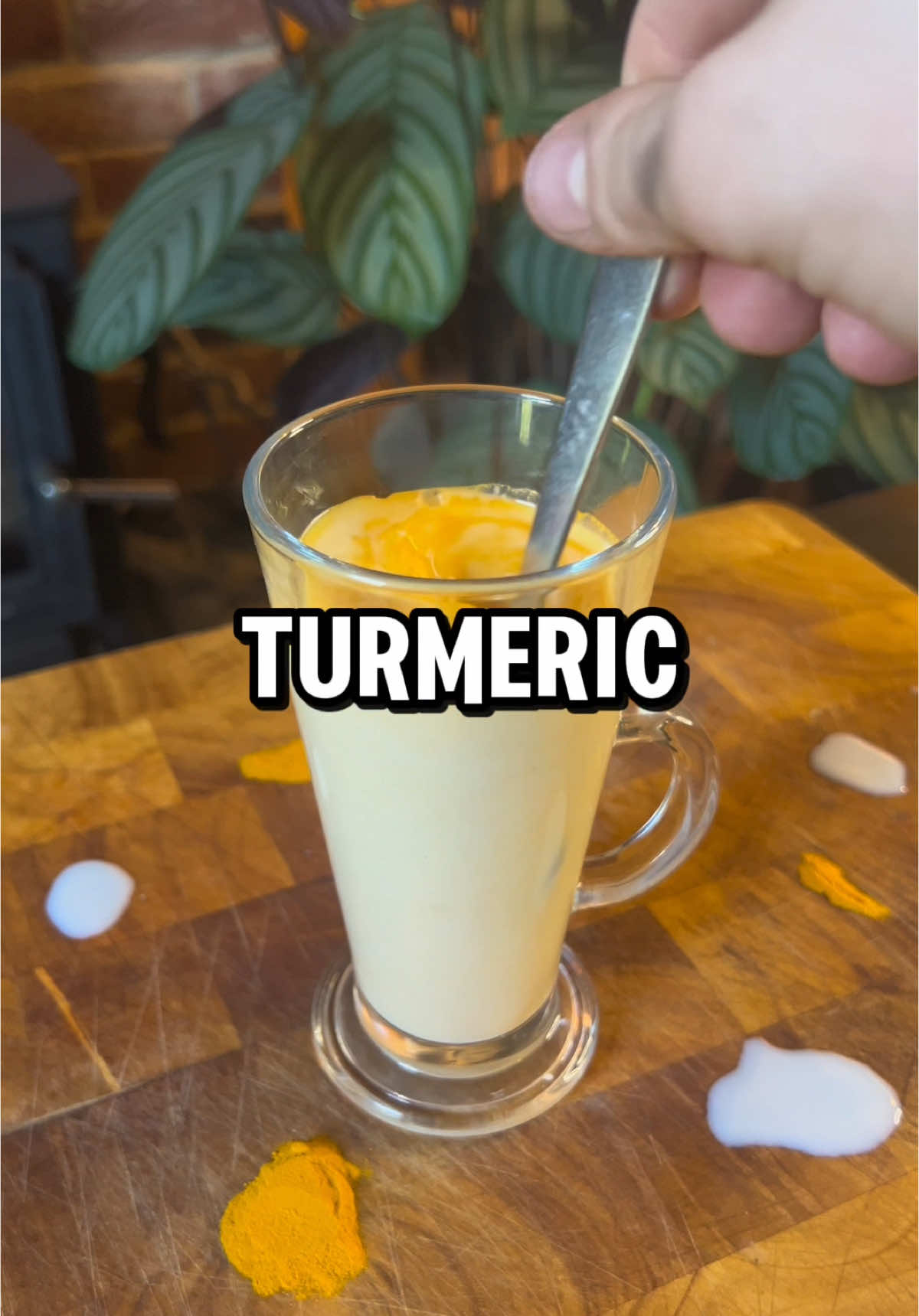 Mixing milk and tumeric #health 