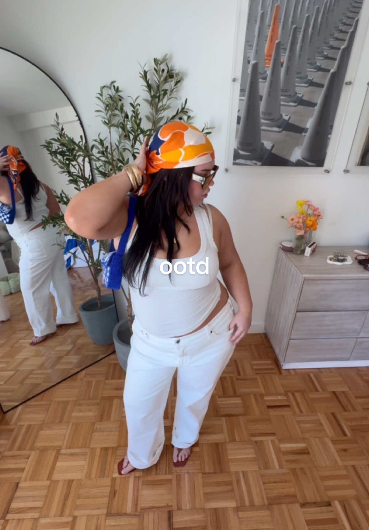 fit checkkkk 🧚‍♀️🍊🩵 #fyp #OOTD #summeroutfit 