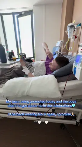 Massive well done to the team today! Absolutely gutted I couldn’t have made it to watch yous but stuck in hospital getting blood transfusions. Boys you are the best support I could ask for, I love you all and will see you back on the pitch soon🩵🖤🤍⚽️ #fyp #fy #foryoupage #charlieboyscancerjourney #cancerfighter #stage4cancer #melanoma #stage4melanoma #teenagecancertrust #skincancerawareness #melanomaawareness #cancerawarness #letsbeatcancer #skincancer #threaveroversfc #footballtiktok #boyhood 