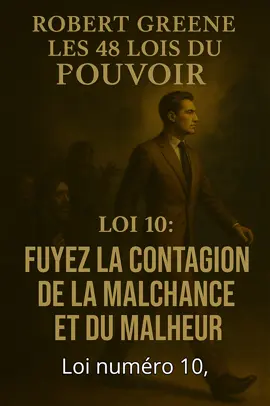 Loi 10 : Fuyez la contagion de la malchance et du malheur!!  #48loisdupouvoir #BookTok #pourtoii #psychologiedupouvoir #manipulation #influence #creatorsearchinsights 
