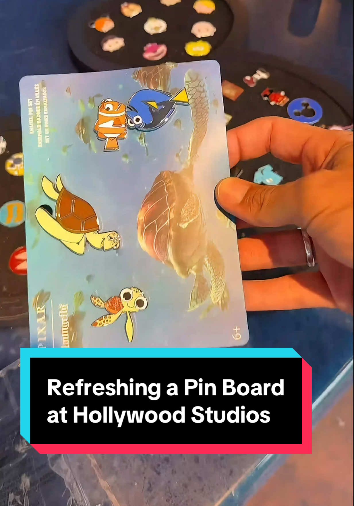 Come with us to refresh this Pin Board at Hollywood Studios! We took a set of Finding Nemo @Loungefly pins and swapped them out for some non authentic Disney Pins! #Fyp #disney #disneyadult #disneyfan #wdw #disneyparks #foryoupage #disneypin #loungefly #pins #pincollector #refresh #pinboard 