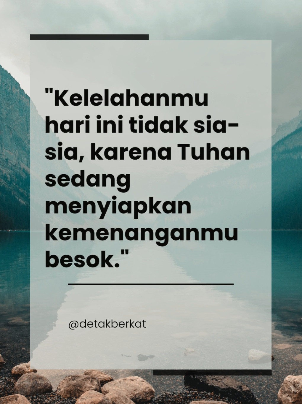 2 Korintus 4:17 - Sebab penderitaan ringan yang sekarang ini, mengerjakan bagi kami kemuliaan kekal yang melebihi segala-galanya, jauh lebih besar dari pada penderitaan kami. Lelahmu hari ini bukan akhir. Tuhan sedang memprosesmu—bukan untuk menjatuhkan, tapi untuk menaikkanmu ke musim kemenangan yang sudah Dia siapkan. Tetap setia, tetap berjalan. Karena di balik air mata dan perjuangan, ada kemuliaan kekal yang sedang menantimu. 🌄🕊️ #kataberkat #Firman  #TuhanMenguatkan #TetapSemangat #RenunganKristen #HarapanDalamTuhan 