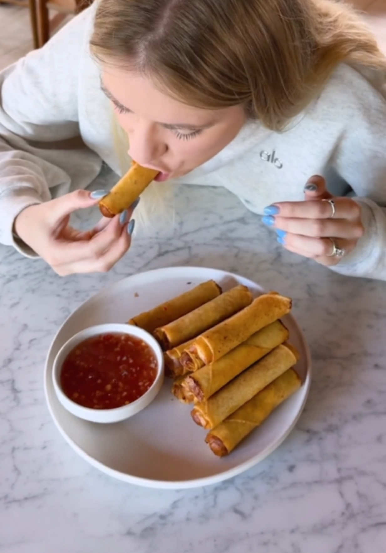 My wife’s first lumpia #fyp #chef 
