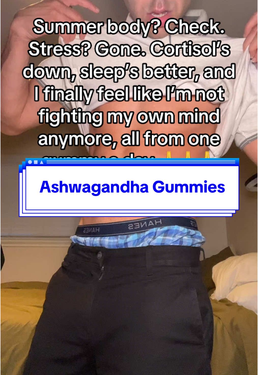 Ashwagandha helped me lower my cortisol, sleep deeper, stress less and yeah, get my summer body right. One gummy a day seriously changed everything. #fyp #tiktokmademebuyit #tiktokshop #ashwagandha #StressRelief #overthinker #anxietyrelief #sleepbetter #ashwagandhabenefits 