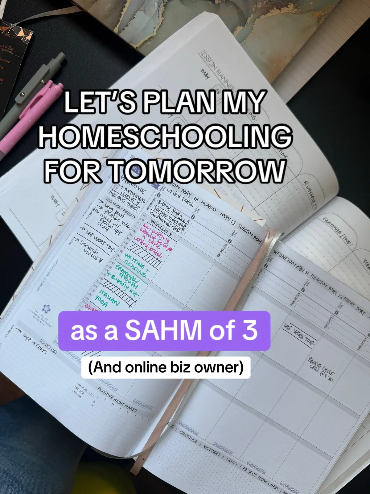 First time I share this! 🤩 Let me know what you think. Planning is a BIG PART of what keeps this mama engine going and if it could help you, I’d be happy to share more. If you’d like links to the planners and colored pens (they’re glitter gel pens), comment “PLAN” and I’ll send you the link to everything on my Amazon storefront 🔗 #momlife #sahmlife #momplanning  #plannertok #homeschoolingmom #homeschoolplanning #homeschool #homeschoolingactivities #sahmsoftiktok #momof3 #momtok #homeschoolersoftiktok #booklovermom #homeschoolingfamily 