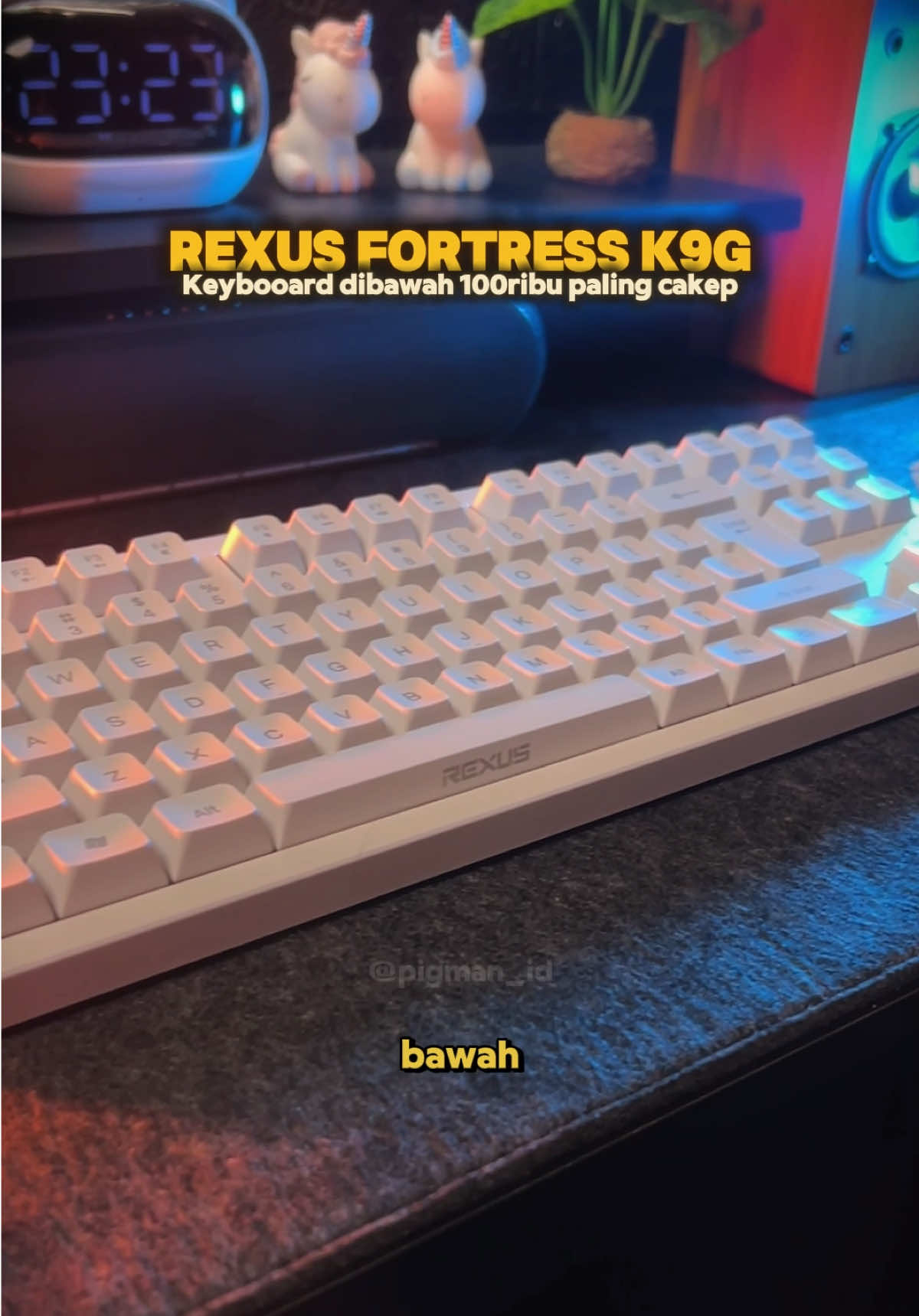 Rekomendasi keyboard dibawah 100ribu nih🔥 Rexus fortress k9g, yang desainya clean banget🔥 #keyboard #keyboardasmr #rexus #wibgajian 