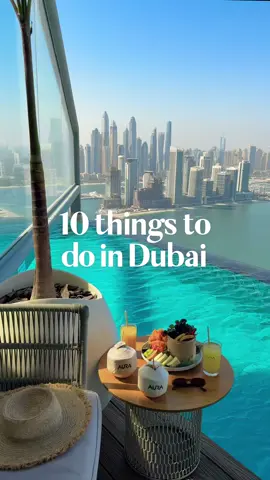 ad 🇦🇪 10 things to do in Dubai ⬇️  🏖️ 1. Gigi Beach Club In Dubai you are spoilt for choice when it comes to beach clubs, however Gigi Rigolatto will instantly transport you to the Italian Riviera with its Amalfi-style decor & restaurant.   👾2. House of Hype An indoor theme park filled with an explosion of multi-sensory experiences, interactive games, arcade classics, restaurants + secret rooms.  🍽️ 3. Dinner at Pierchic This is one of the most romantic restaurants in Dubai, with front row views of the Burj Al Arab. They have a Truffle Menu aka a dedicated selection of meals featuring this delicacy, + all your Italian favourites.  🏜️4. Quad Bike & Sand Boarding Tour Explore the Arabian desert just outside of Dubai in this epic tour which will see you soaring across & sand boarding the sand dunes. 🥗5. Lunch at Bisou. This charming restaurant near the Burj Khalifa gives all the Parisian effortlessly cool vibes. At Bisou, their menu has all the French classics like foie gras, bouillabaisse + beef tartare.  💧6. Aura Skypool This is the only rooftop pool in Dubai that offers 360-degree views & is also the highest infinity pool in the world at 200 metres high in the sky.   🍳 7. Brunch at La Nena An aesthetic cafe that isn’t just about the aesthetics, at La Nena you can order a range of speciality coffees & delicious brunch items.  💧8. Go Jet Skiing Glide across the turquoise waters in the Dubai Marina on a jet ski & enjoy up-close views of the Burj al Arab.   🎈 9. The Dubai Balloon Take flight with @The Dubai Balloon at @Atlantis Dubai & watch sunrise over The Palm while the city is still asleep.  🌅 10. At The Top, Burj Khalifa Head to the top of the tallest building in the world  – just a casual 456 metres high!   I recommend booking your visit for 5pm so you can enjoy the views both during daylight & at sunset.  @Visit Dubai  Activities in Dubai. Best restaurants in Dubai. Dubai beach clubs. Museums in Dubai. Rooftop pools in Dubai. Places to visit in Dubai. Dubai travel guide. What to do in Dubai. Dubai travel tips. Dubai itinerary