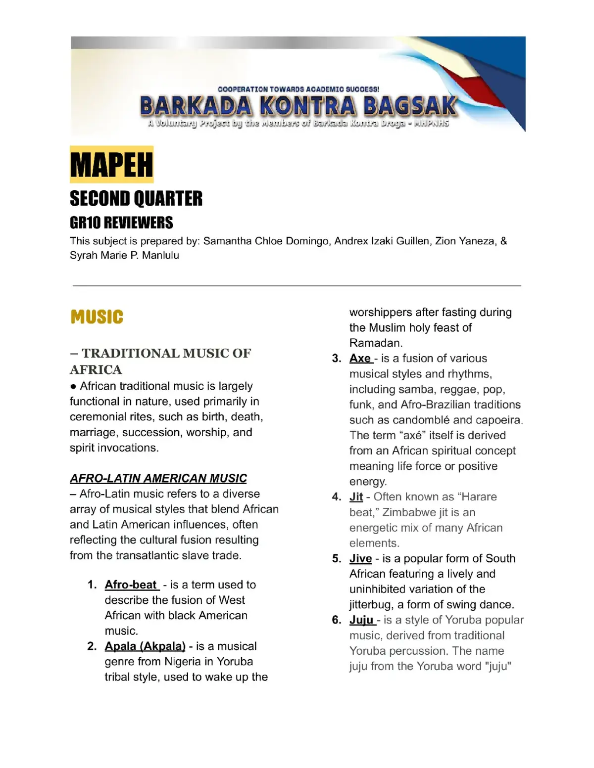 ©️BKD-MHNPNHS  #study #advancestudy #quarter2 #itsarii_revieww #mapeh #mapeh10 #advance #health10 #health #g10 #grade10 #fy #fyp #fyppppppppppppppppppppppp #fypage #pe10 #physicaleducation #arts10 #arts  #physicaleducation10 #pe #backtoschool  #arts10 #reviewer #review #music #music10 
