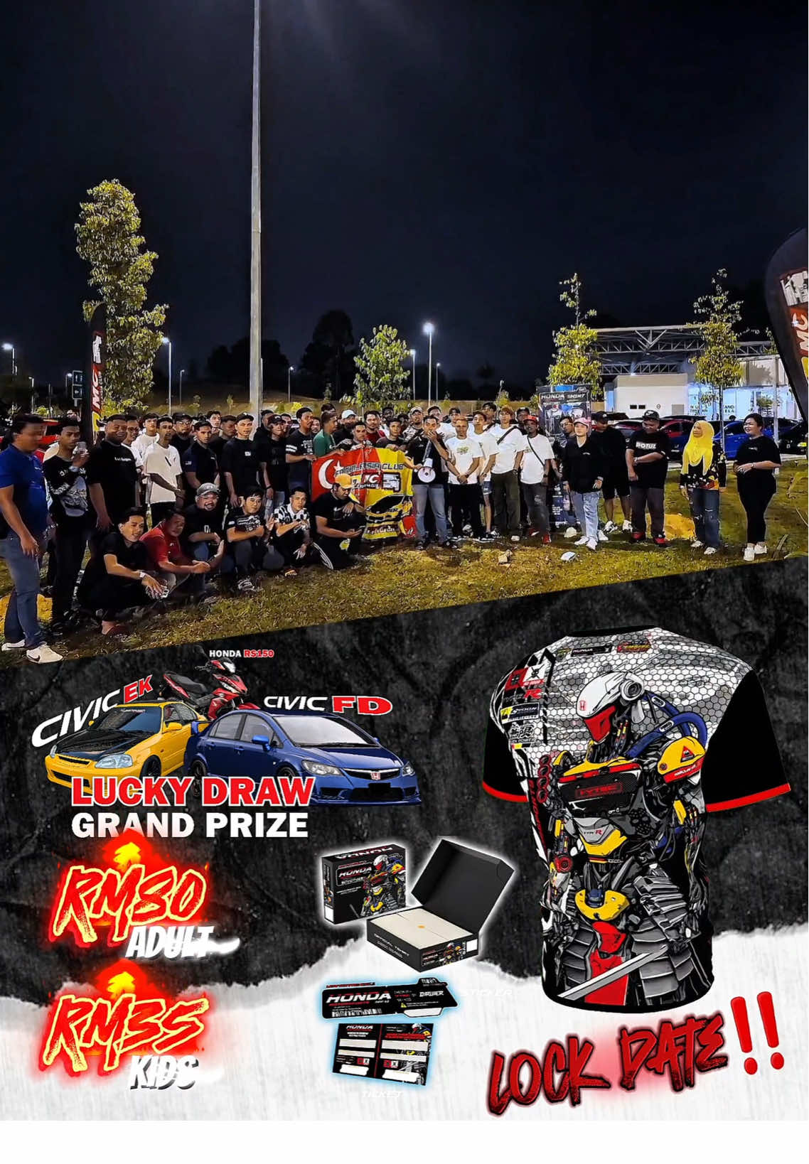 Selesai tt bersama fdmc selangor,ffcm & solid civic🔥🔥 Terima kasih FDMC atas jemputan. Jumpa korang di event @Honda Motorsports yaa guyss🔥 #fypdong 