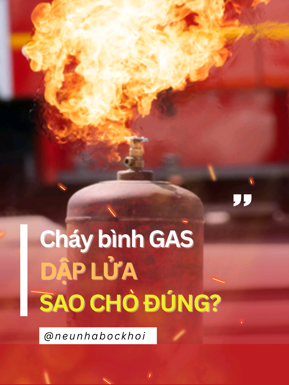 [Đơn giản hơn bạn tưởng] Bình gas đang dùng thì cháy lửa, bạn sẽ làm gì để dập lửa?  #xuhuong #pccc #phongchaychuachay #chaybinhgas #daplua #kienthuc #kynangsong #neunhabockhoi 