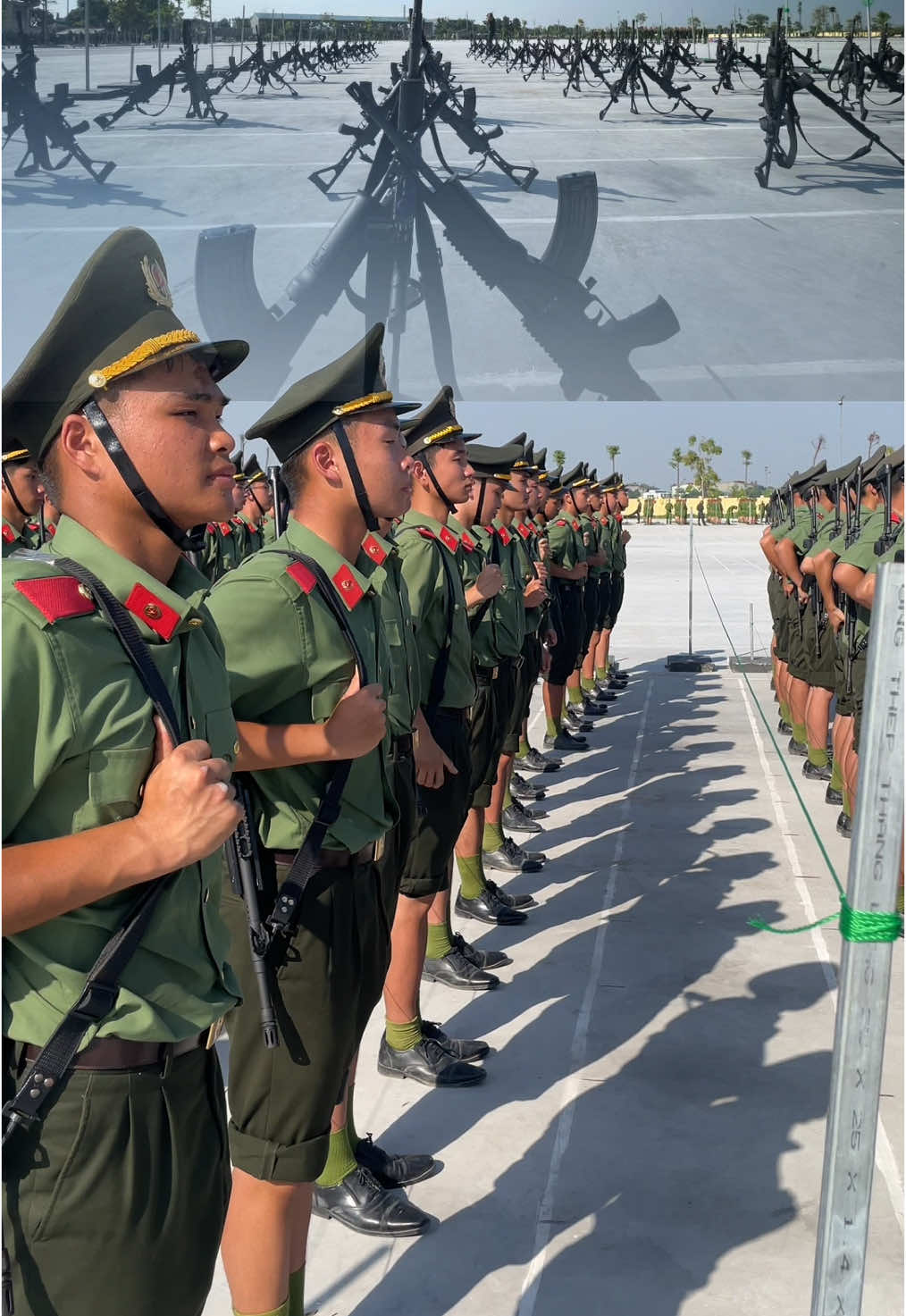 Nam Sỹ Quan Cảnh Vệ A80 👮🏽‍♀️: Trước khi nghỉ giải lao giá súng cũng phải thẳng hàng nhé!!#a80 #k02 