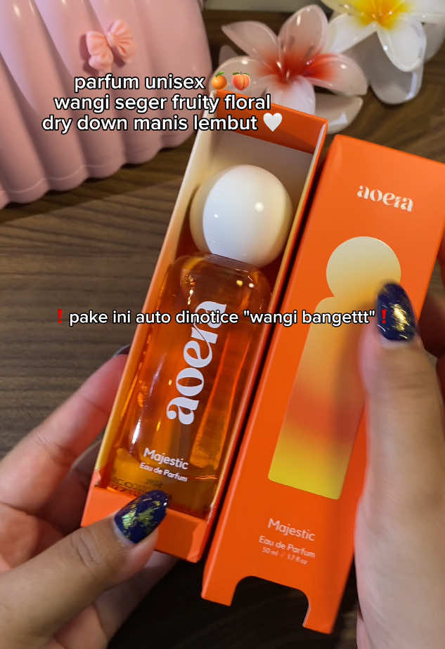 wangi tahan lama 6-8 jam ✨ seger bgt top notesnya 🍊🍑 #parfumaoera #parfum #eaudeparfum #aoera #parfumereccomended 
