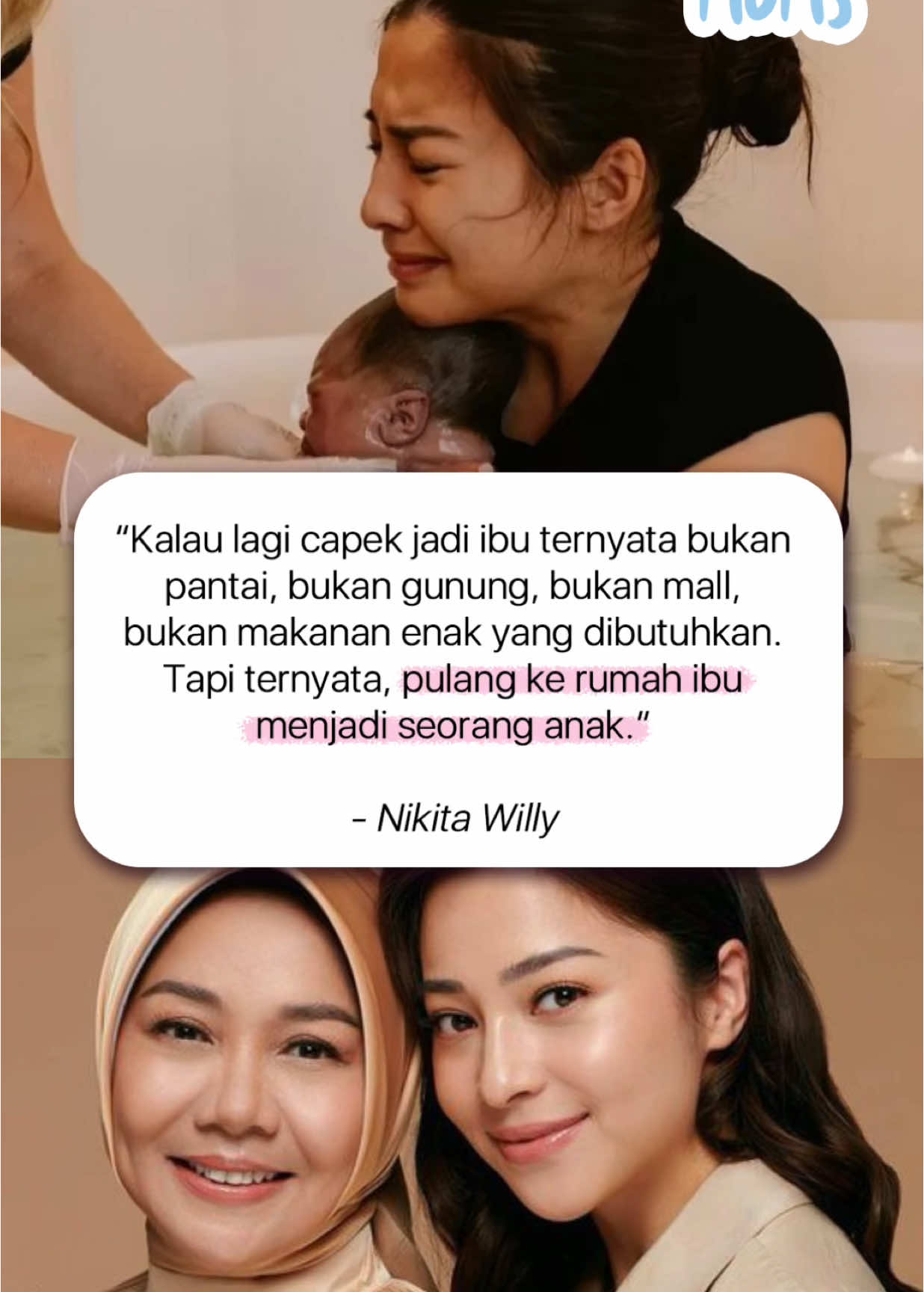 Karena seorang ibu juga butuh ibu😭🥹❤️ #motherhood #momslife #nikitawilly #dearmomsid 