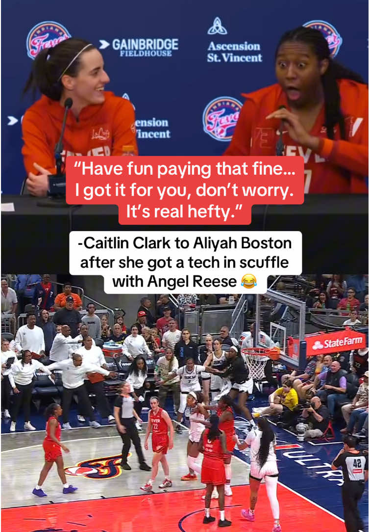 AB’s reaction after she found out she got a tech 😭💀 (via @Indiana Fever) #WNBA #basketball #caitlinclark #aliyahboston #indianafever 