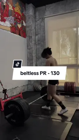 130 beltless 🫠 #deadlift #CapCut #girlswholift #GymTok #powerlifting #sbd #gymmalang #foryoupage 
