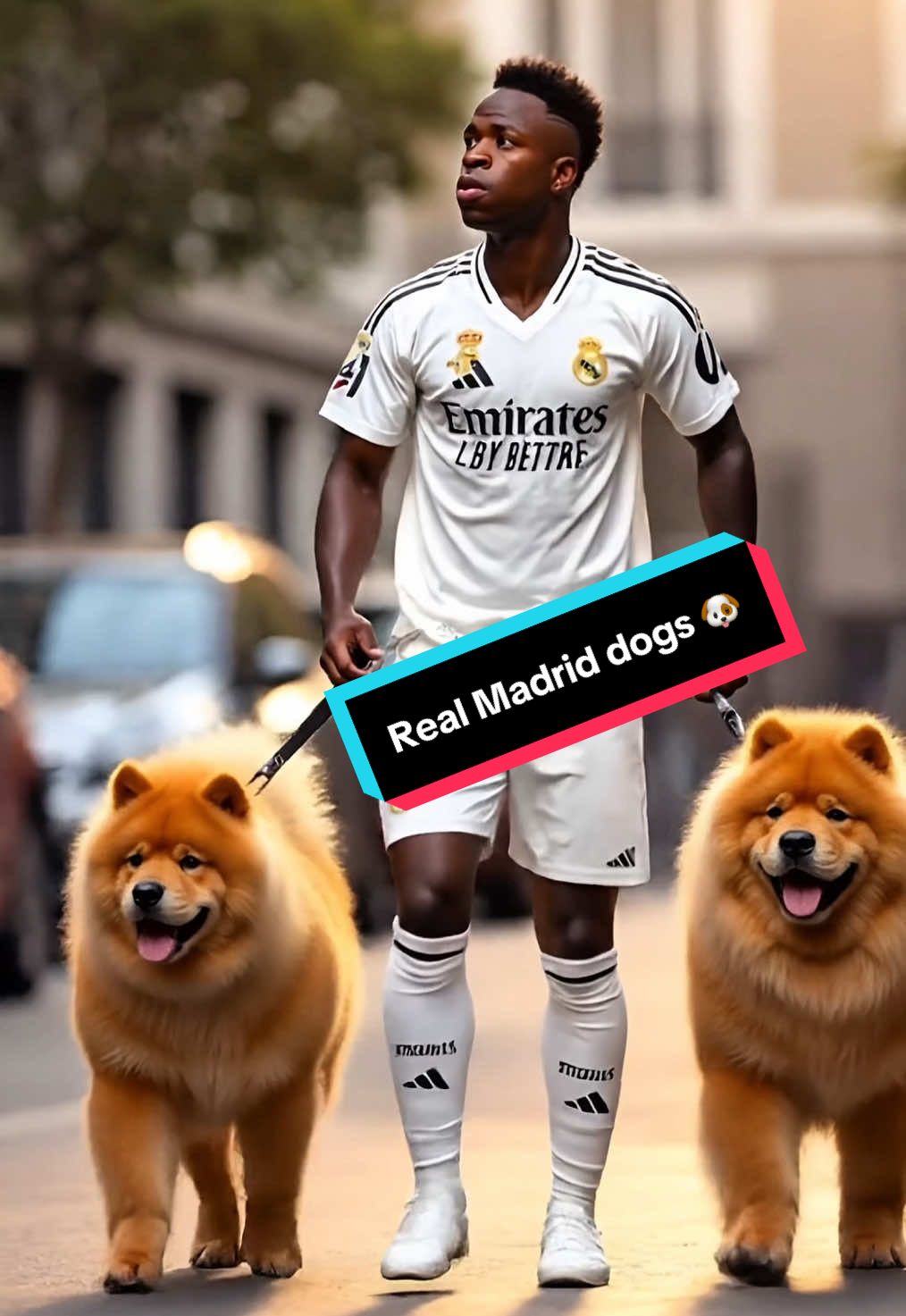 Real Madrid’s dog pets 🐶😂 🍷Ancelloti - Bulldogs  🇧🇷 Vini Jr. - Chow Chows 🇩🇪 Rudiger - Golden Retrievers 🇭🇷 Modric - Rottweilers 🇫🇷 Mbappe - Huskies  🇧🇪 Courtois - Chihuahua DM us or comment is you want to learn to make AI videos of anyone 😉  #RealMadrid #AI #AIVideo #ChatGPT 