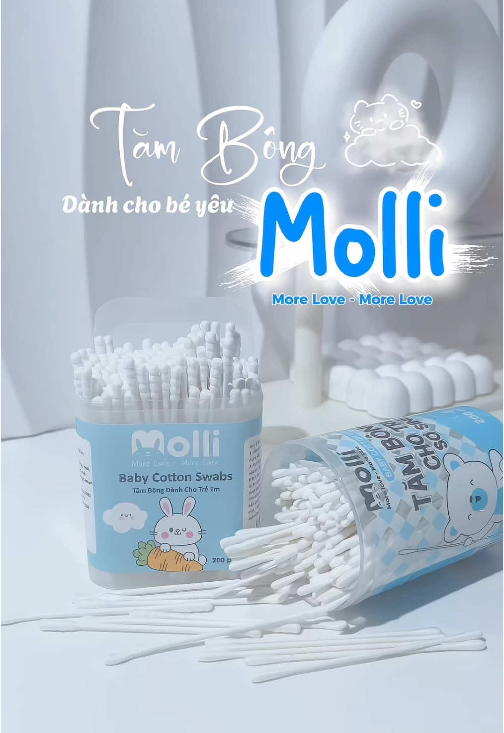 Tăm bông nhà Molli nay ra thêm mẫu dành riêng cho trẻ sơ sinh luôn í | #molli #tambong #embe #xh #mebimsuachamcon 