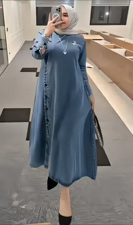 MIDI Dress Jeans Casual Allsize Cocok Buat Acara Formal Maupun Nonformal#dress#mididress#OOTD 