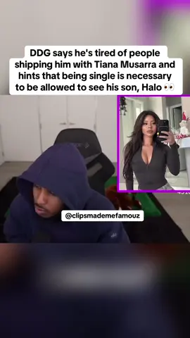DDG says he's tired of people shipping him with Tiana Musarra and hints that being single is necessary to be allowed to see his son, Halo 👀 #fyp #ddg #tianamussara #hallebailey #Halo #teamwork #viral  #trending 