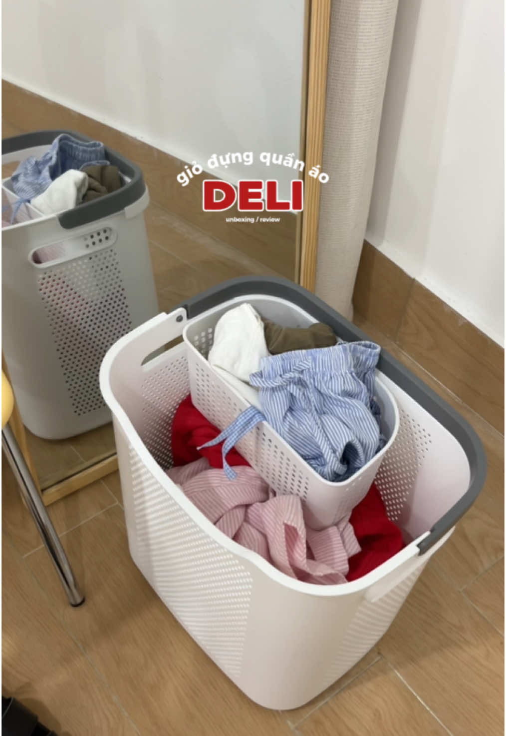 có giỏ đựng đồ này , để quần áo mang đi giặt gọn gàng lắm lun 🧺🫧#deli #giodungquanao #giadungthongminh #unboxing #homedecor #viral #review #dogiadung #saleluongve #muataitiktok #nghile2009 
