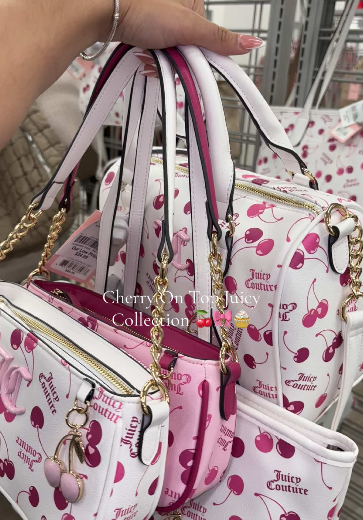Juicy Couture Cherry On Top Collection🍒🎀🧁@Burlington Definetly SCORED the two shoulder bags 😍 #juicycouture #juicy #juicycouturefinds #juicycoutureaddict #burlington #burlingtonfinds #juicypurse #pursetok #handbag #handbagcollection #spring #springfinds #girlythings #girlytok #girlyaesthetic #cherry #cherrybag #fypage #foryoupage #fyppppppppppppppppppppppp 